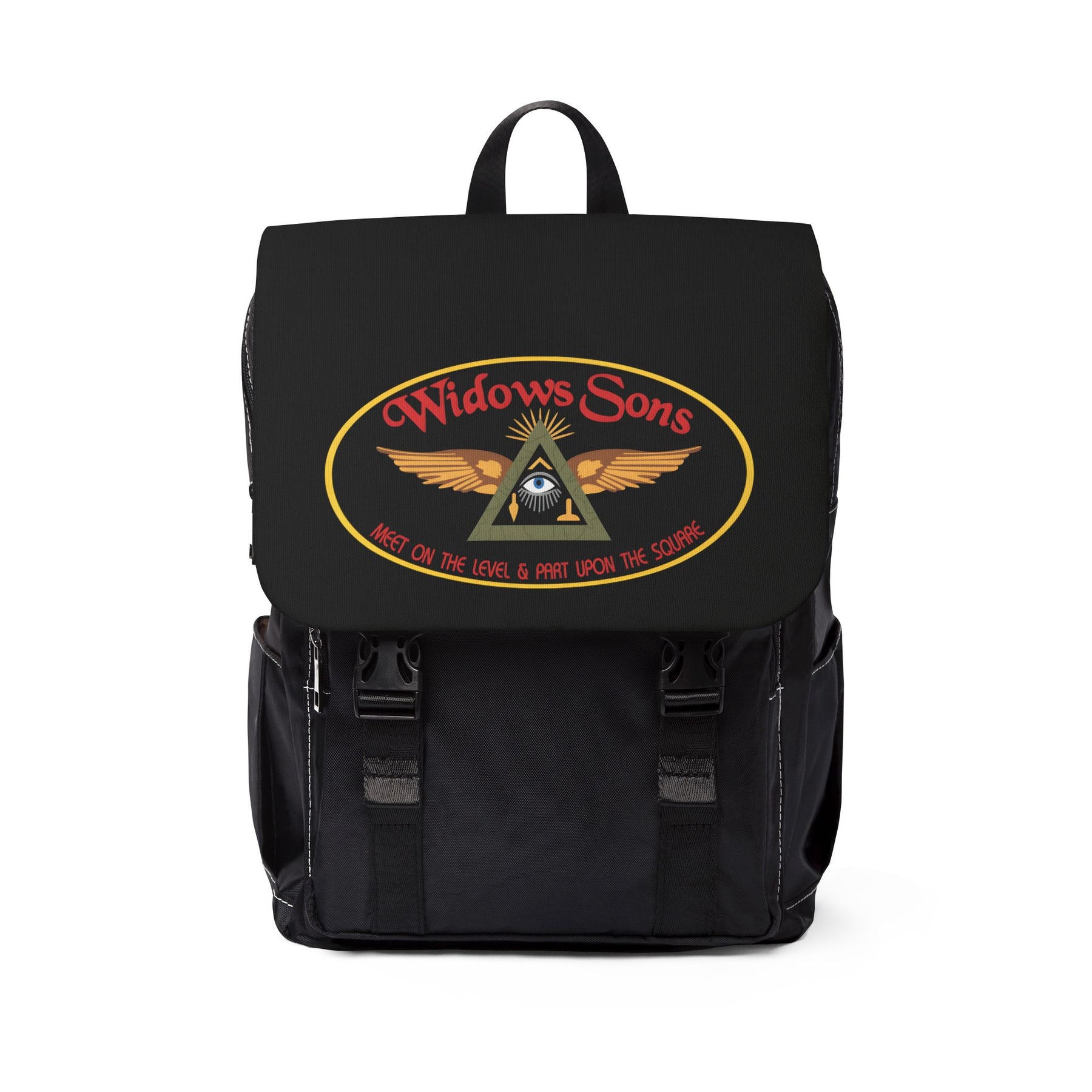 Widows Sons Backpack - Black Resistant Fabric With Multiple Compartments - Bricks Masons