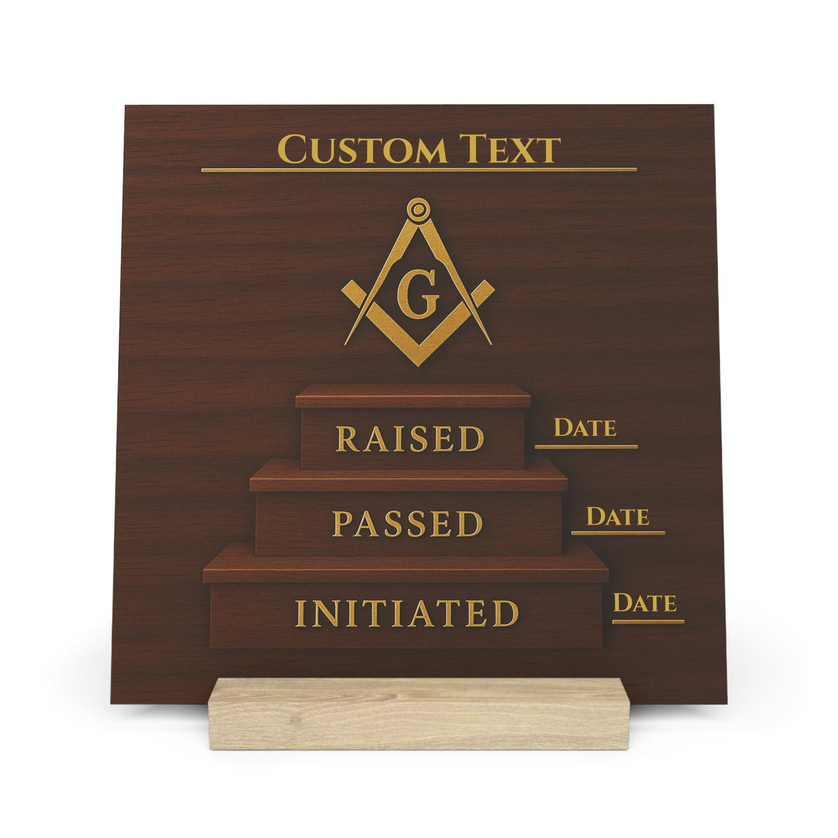 Master Mason Blue Lodge Plaque - S&C G on Milestone steps with Customization - Bricks Masons