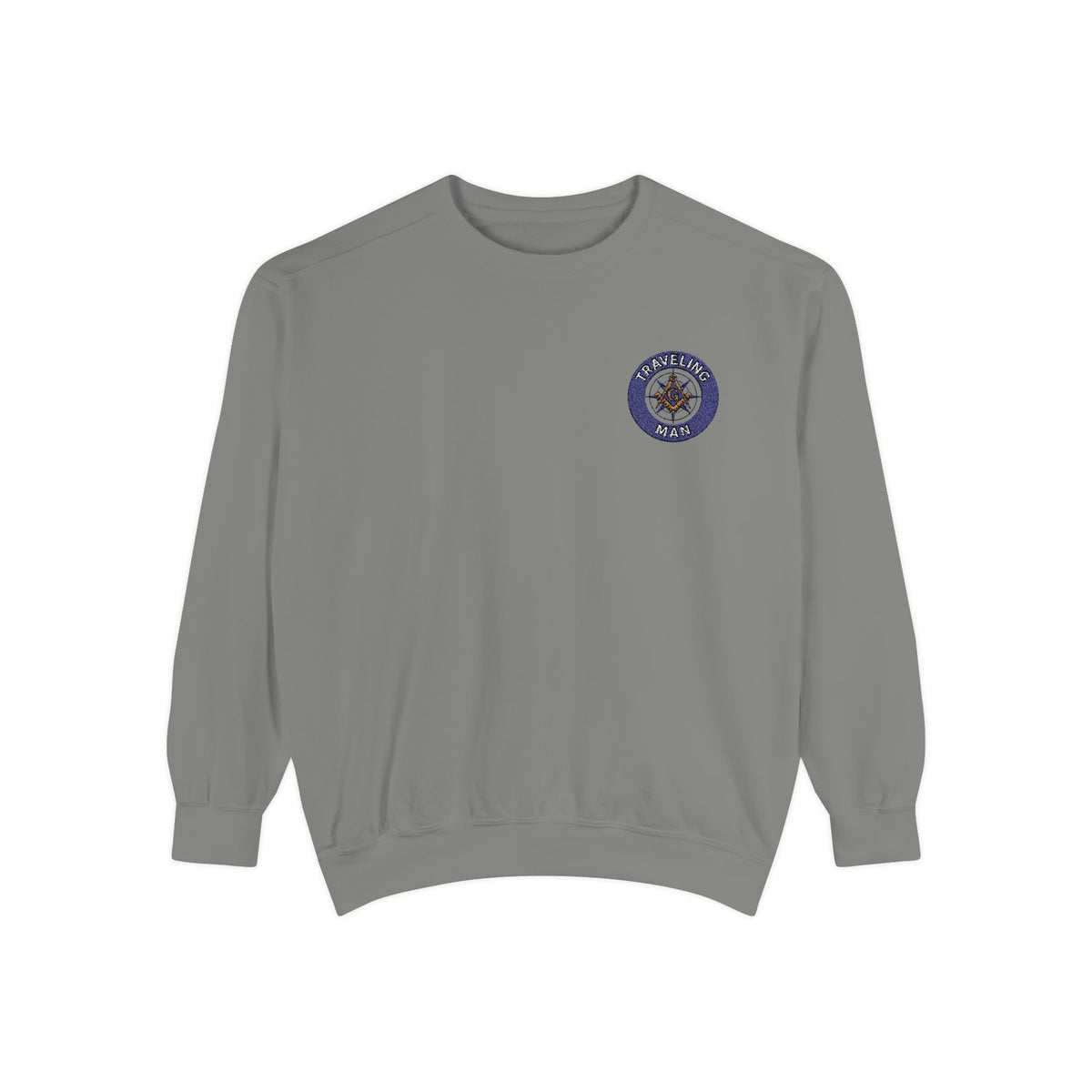 Master Mason Blue Lodge Sweatshirt - Embroidered Emblem Traveling Man - Bricks Masons