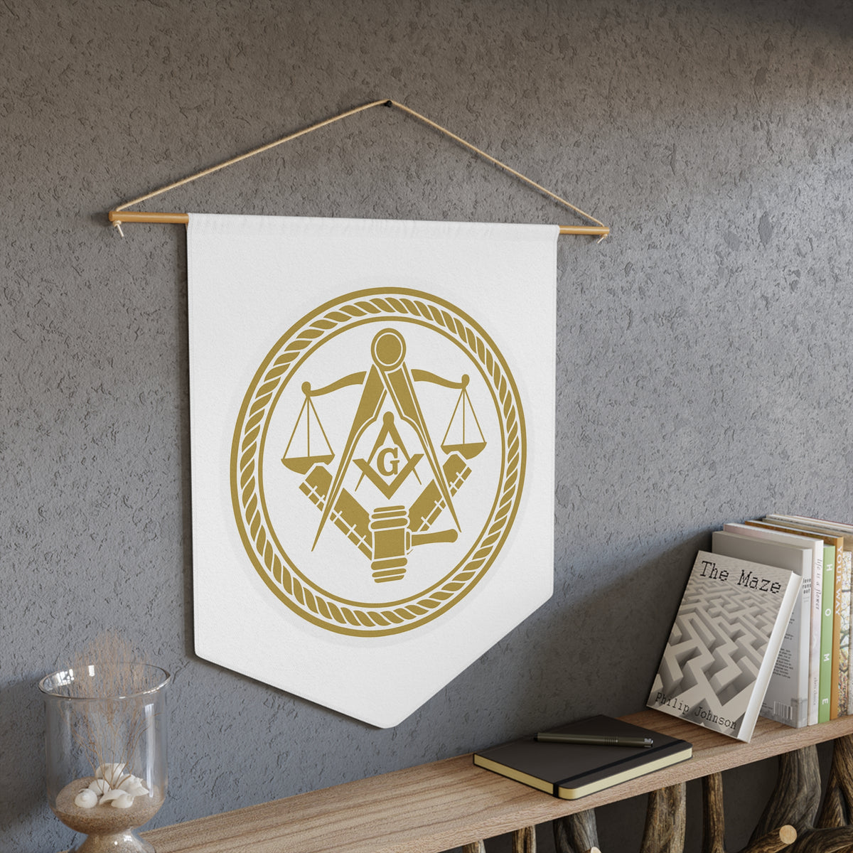 Master Mason Blue Lodge Pennant - Symbol of Justice and Moral Leadership - Bricks Masons