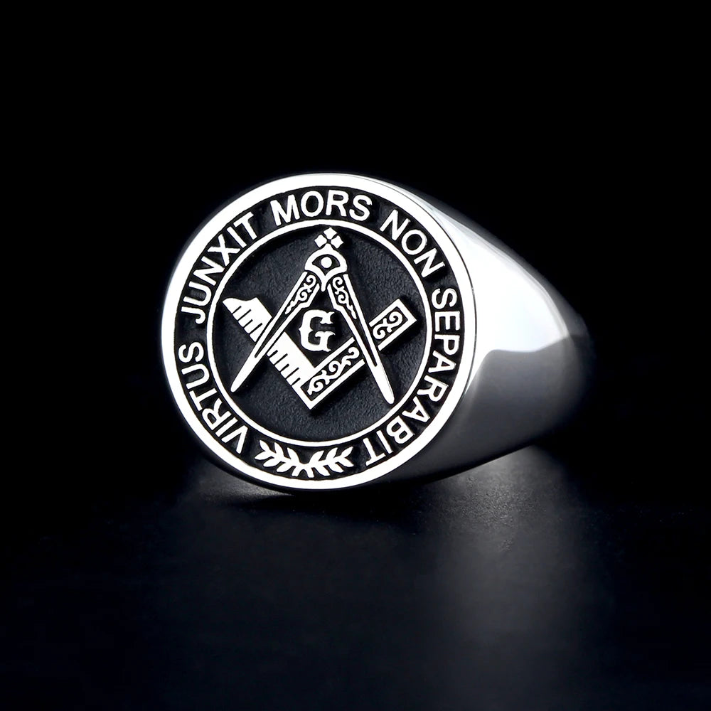 Master Mason Blue Lodge Ring - S&C G Virtus Junxit Mors Non Separabit Sterling