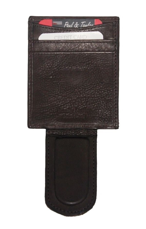 Master Mason Blue Lodge Wallet - Money Clip Black Leather - Bricks Masons