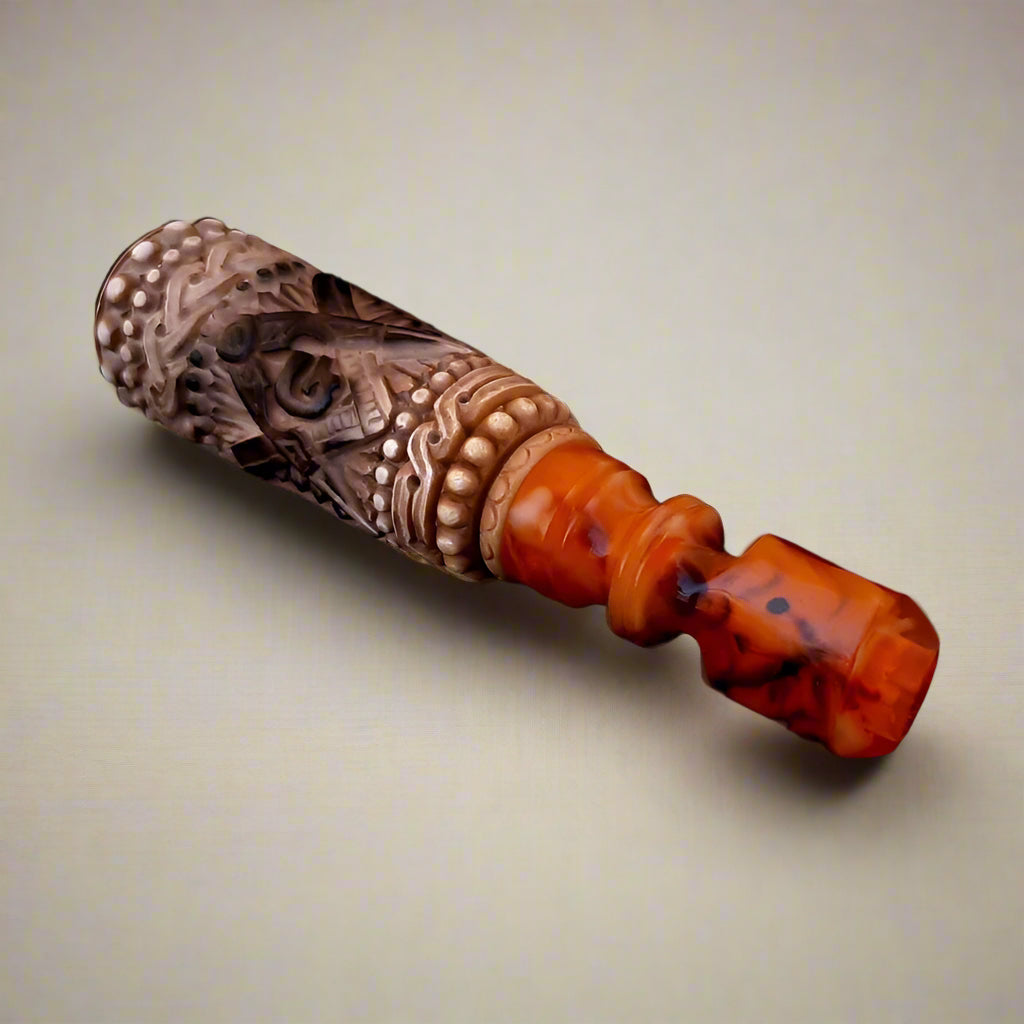 Master Mason Blue Lodge Cigarette Holder - Meerschaum & Natural Wax with Fitter Case - Bricks Masons