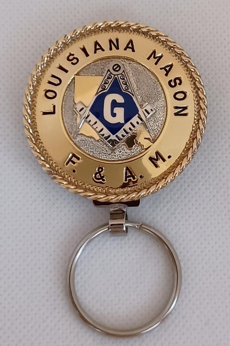 Master Mason Blue Lodge Keychain - Handcrafted Louisiana F. & A. M. Mason - Bricks Masons