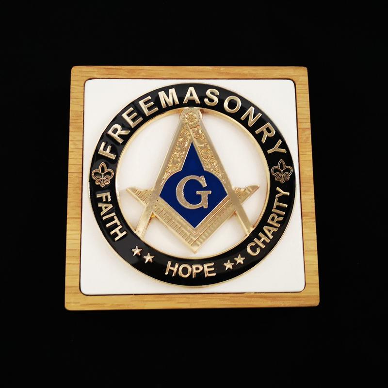 Master Mason Blue Lodge Car Emblem - 3'' FAITH HOPE CHARITY - Bricks Masons