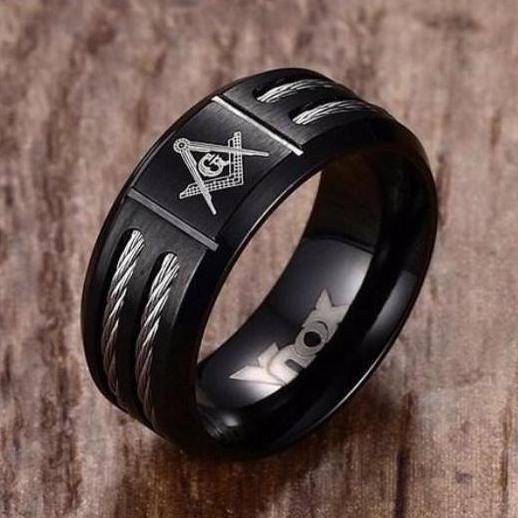 Master Mason Blue Lodge Ring - Black - Bricks Masons