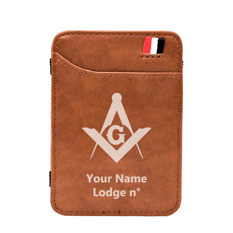Master Mason Blue Lodge Wallet - Black & Brown - Bricks Masons