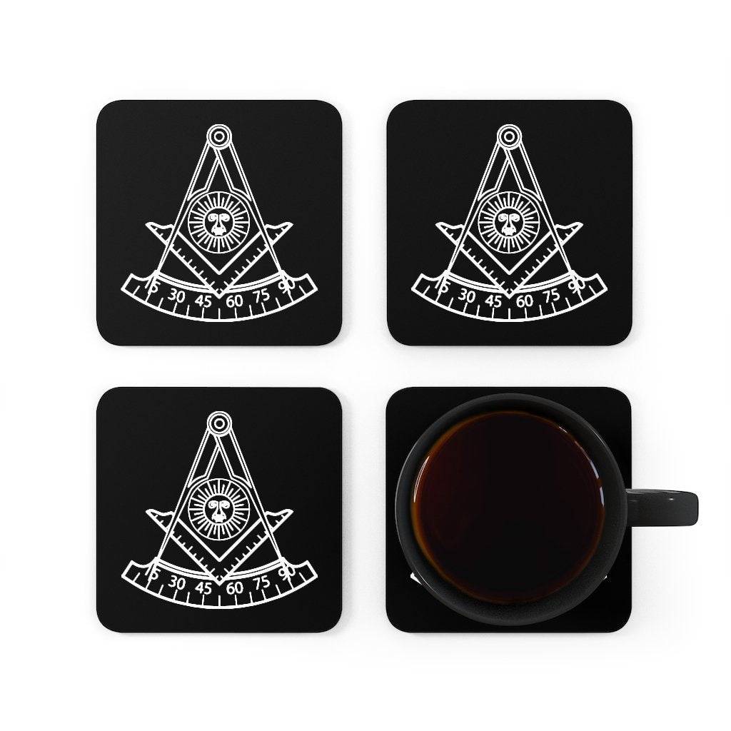 Past Master Blue Lodge Coaster - Black & White - Bricks Masons