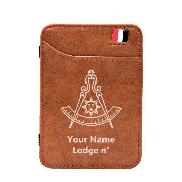 Past Master Blue Lodge California Regulation Wallet - Black & Brown - Bricks Masons