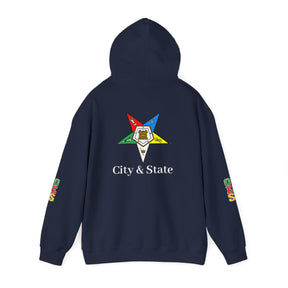 OES Hoodie - Colorful Eastern Star & Initials with Personalization - Bricks Masons