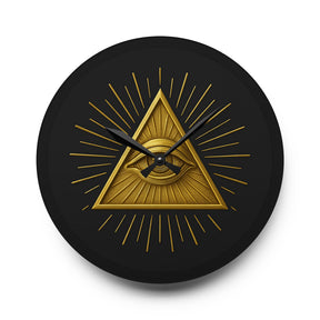 Eye of Providence Clock - All Seeing Eye Design on Acrylic - Bricks Masons
