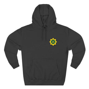Red Cross of Babylone Hoodie - Embroidered Signature Detail - Bricks Masons