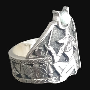 Anubis Jackal Ring In Silver 2 X 1.5 Cm 10 Gr Art 1081 - Bricks Masons