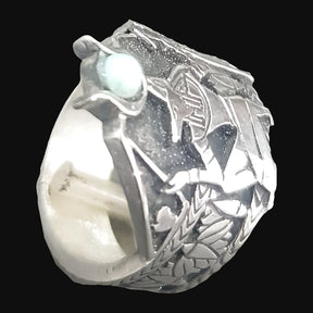 Anubis Jackal Ring In Silver 2 X 1.5 Cm 10 Gr Art 1081 - Bricks Masons
