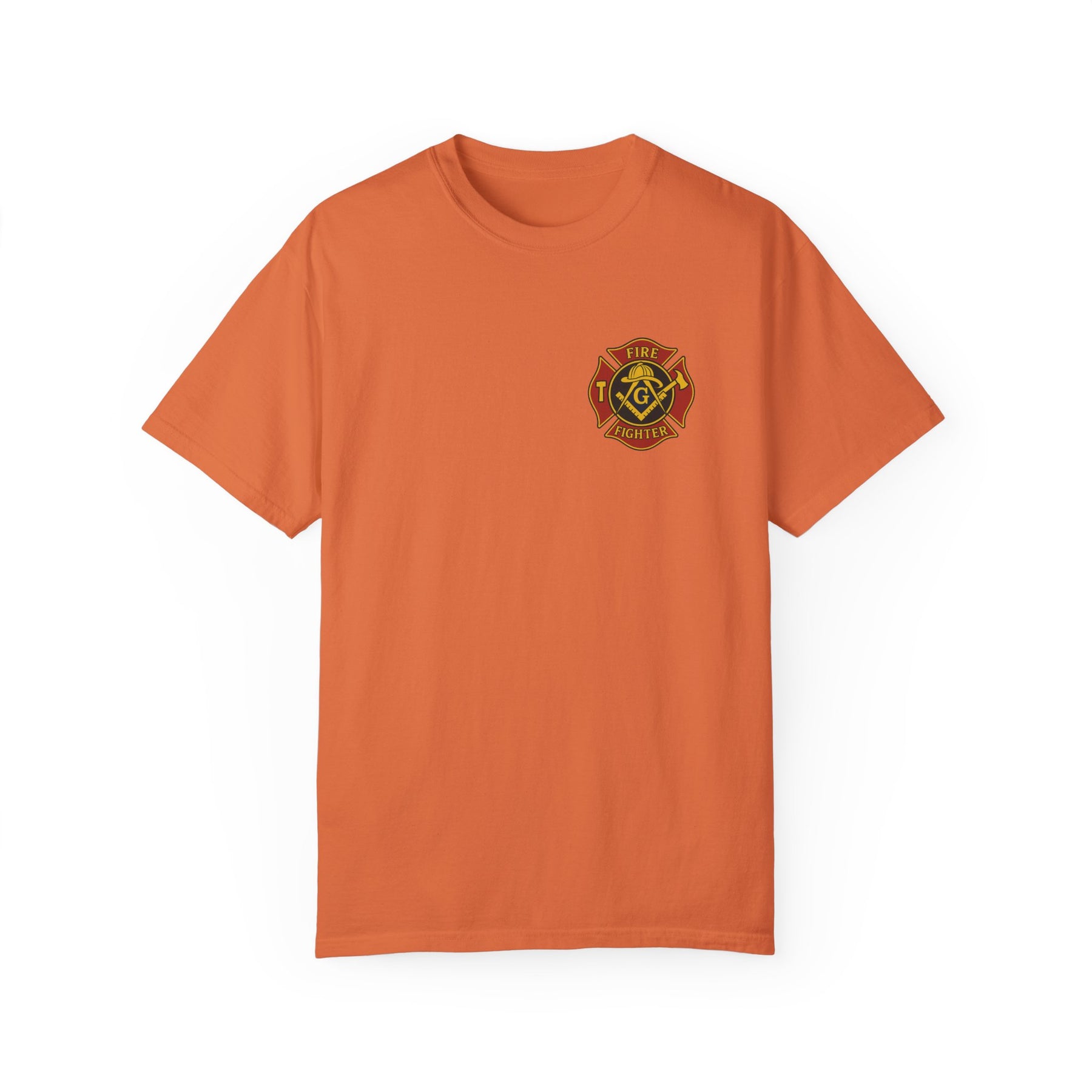 Master Mason Blue Lodge T-Shirt - Firefighter Mason Garment-Dyed Tee - Bricks Masons