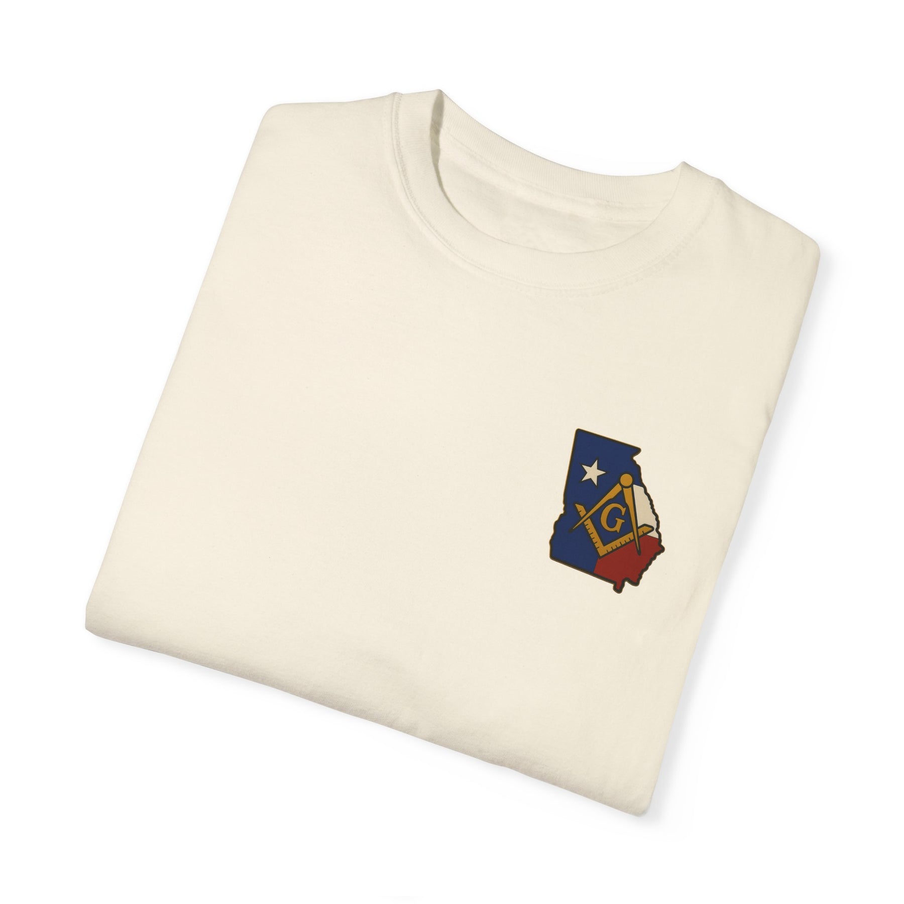 Master Mason Blue Lodge T-Shirt - Garment-Dyed Georgia Mason - Bricks Masons