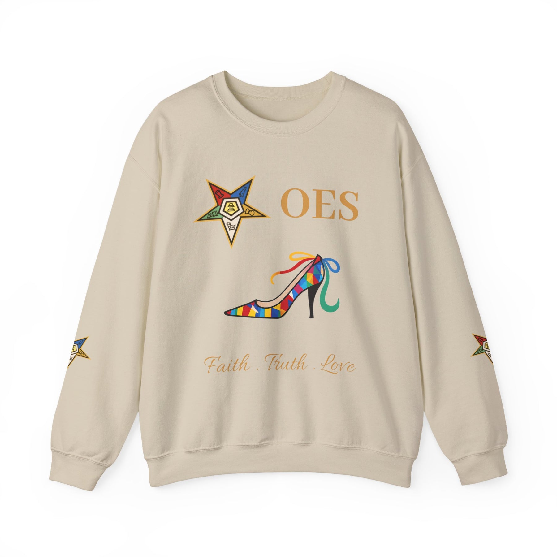 OES Sweatshirt - Faith Truth & Love with The Colorful Eastern Star - Bricks Masons