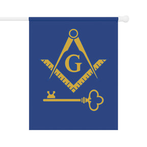 International Masons Yard Flag - Blue Poly Poplin - Bricks Masons