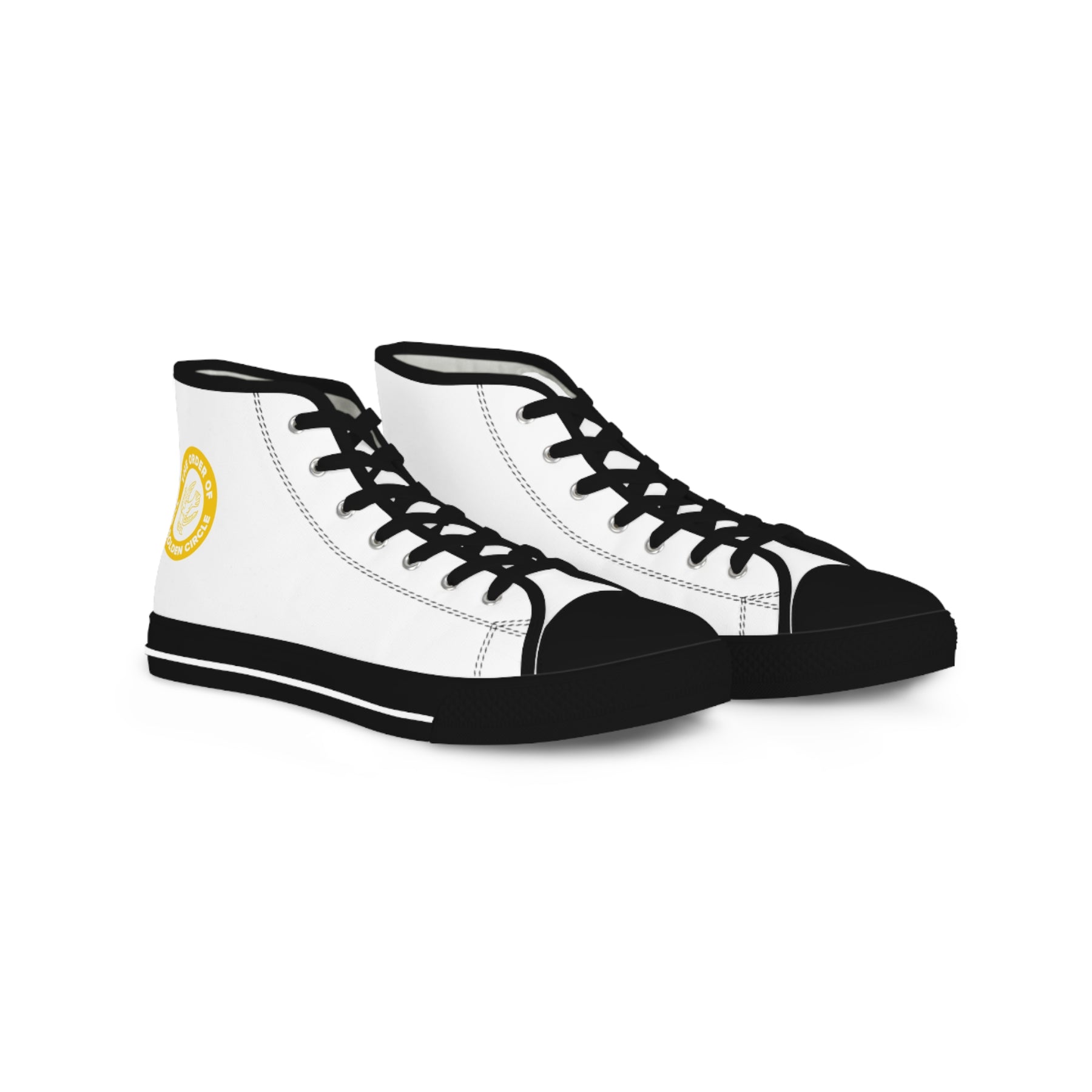 Order of the Golden Circle Sneaker - High Top Black & White Sole - Bricks Masons