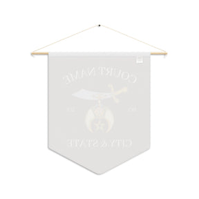 Shriners Pennant - Personalized Maroon Polyester Twill - Bricks Masons