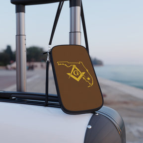 Master Mason Blue Lodge Passport Wallet - Florida Mason With Shoulder & Wrist Strap - Bricks Masons