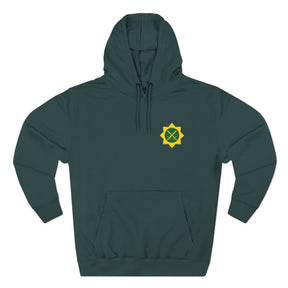 Red Cross of Babylone Hoodie - Embroidered Signature Detail - Bricks Masons