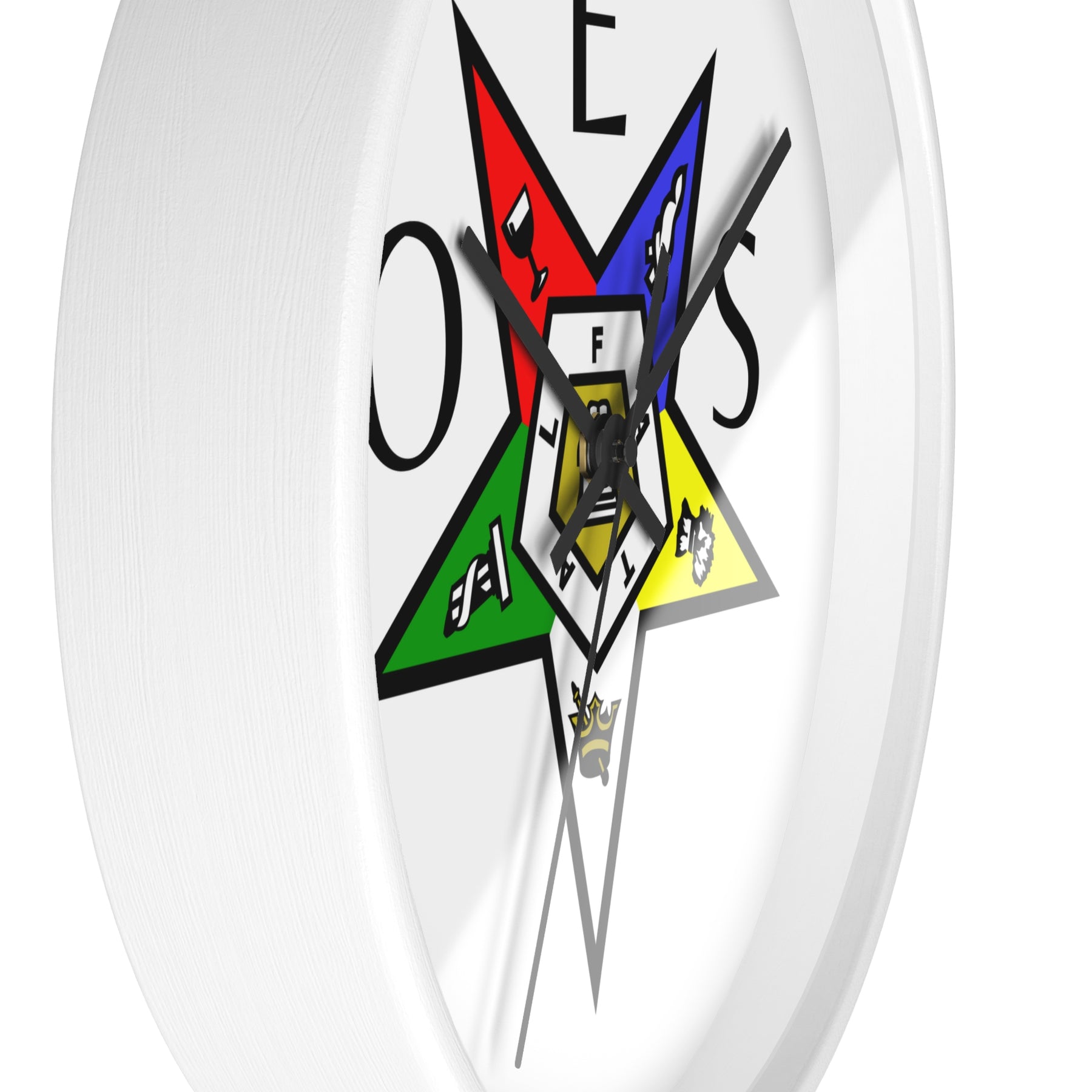 OES Clock - Colorful Star Emblem - Bricks Masons