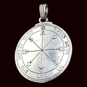 Solomon's Sixth Pentacle Pendant, Consecrated to the Moon, Silver, 4 cm, 20 g, 44 Seals of Solomon, Art. 1163 - Bricks Masons
