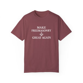Master Mason Blue Lodge T-Shirt - Make Freemasonry Great Again Garment-Dyed Tee - Bricks Masons