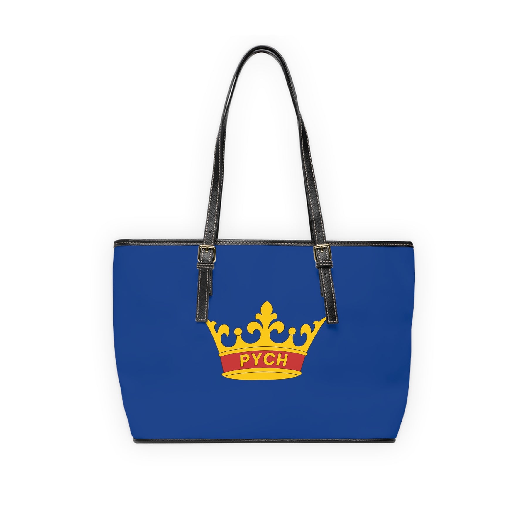 PYCH Handbag - Blue PU Leather Adjustable Handles - Bricks Masons