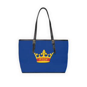 PYCH Handbag - Blue PU Leather Adjustable Handles - Bricks Masons