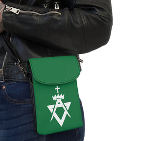 Allied Masonic Degrees Cell Phone Wallet - Microfiber Leather With Adjustable Strap - Bricks Masons