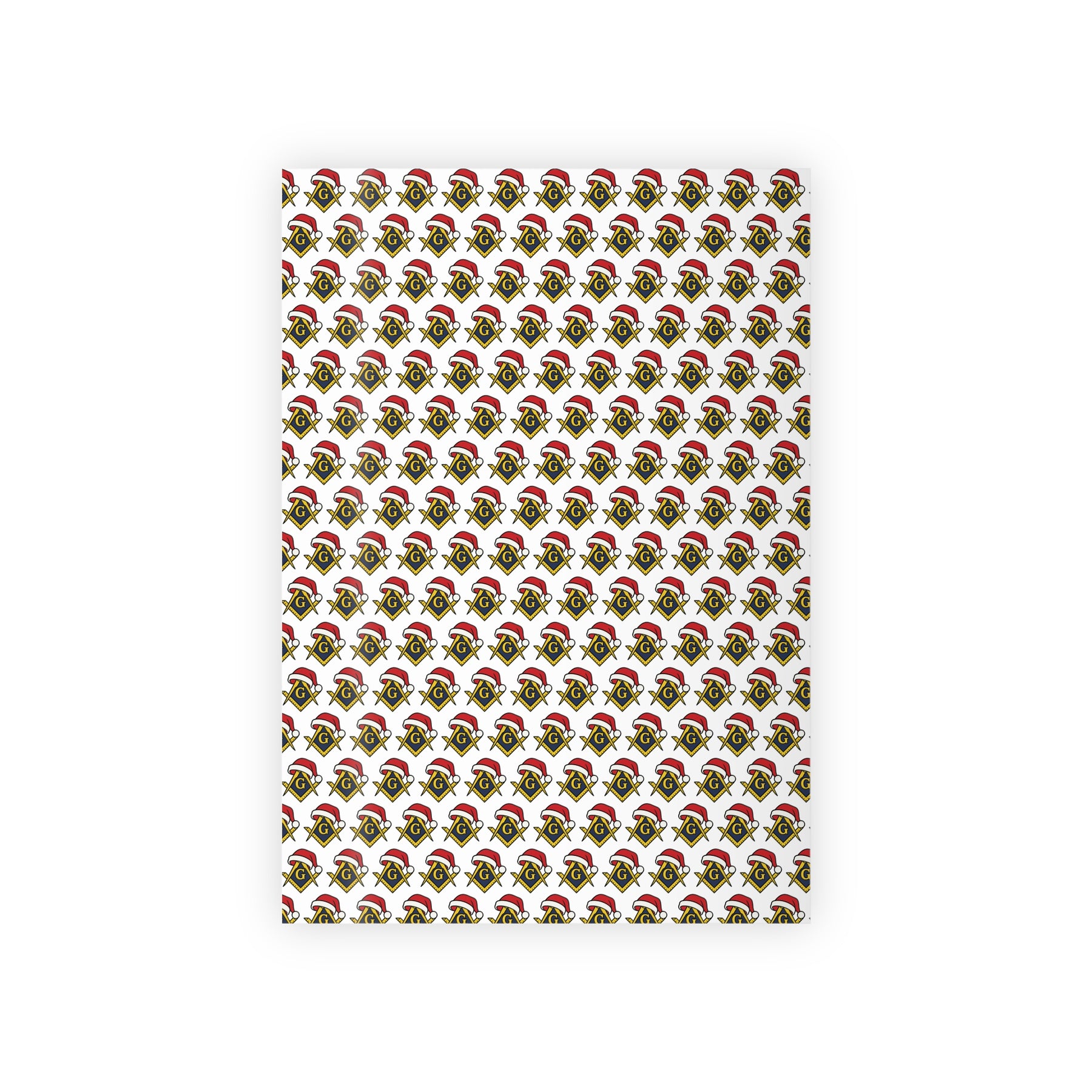 Master Mason Blue Lodge Wrapping Paper - Square & Compass G Christmas Edition - Bricks Masons