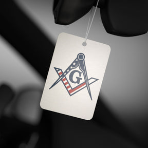 Master Mason Blue Lodge Car Air Freshener - Square & Compass G US Flag - Bricks Masons