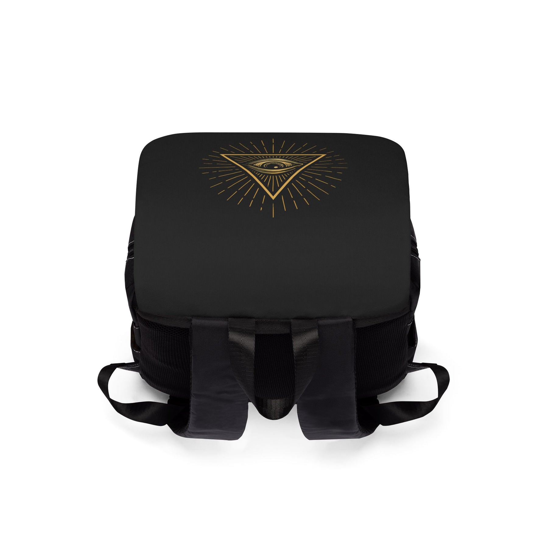 Eye of Providence Backpack - Gold & Black With Multiple Compartments - Bricks Masons
