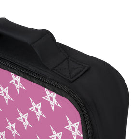 OES Lunch Bag - Pink & White Stars With Zipper Closure - Bricks Masons