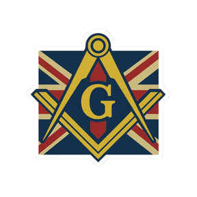 Master Mason Craft Sticker Decal - Kiss-Cut United Kingdom Mason Square & Compass G - Bricks Masons