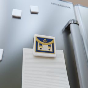Master Mason Blue Lodge Magnet - Porcelain With Magnet - Bricks Masons