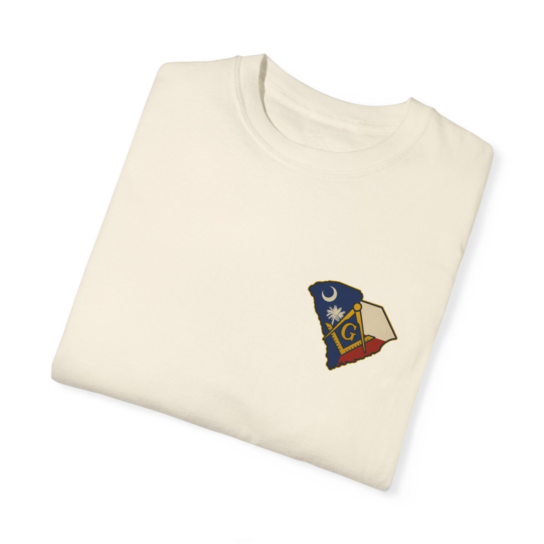 Master Mason Blue Lodge T-Shirt - Garment-Dyed South Carolina Mason - Bricks Masons