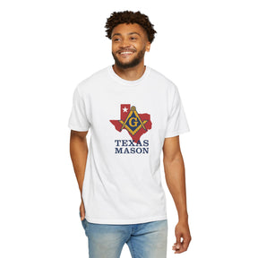 Master Mason Blue Lodge T-Shirt - Texas Mason Garment-Dyed Tee - Bricks Masons