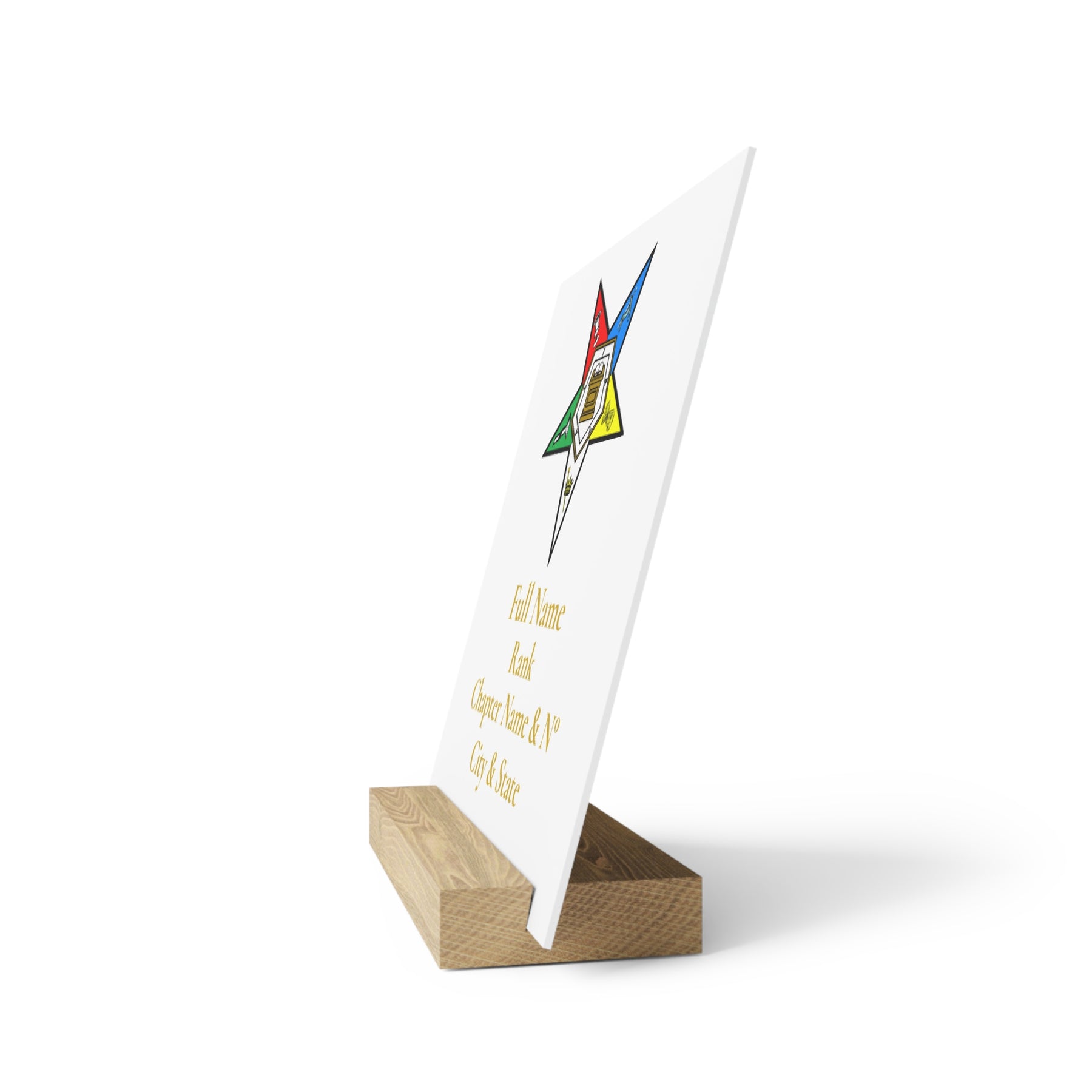 OES Plaque - Colorful Eastern Star with Personalization - Bricks Masons