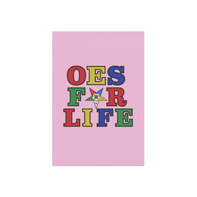 OES Yard Flag - Pink OES For Life Poly Poplin - Bricks Masons