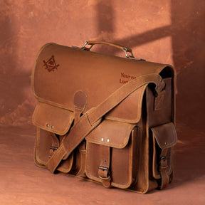 Widows Sons Briefcase - Genuine Leather Crazy Horse Finish - Bricks Masons