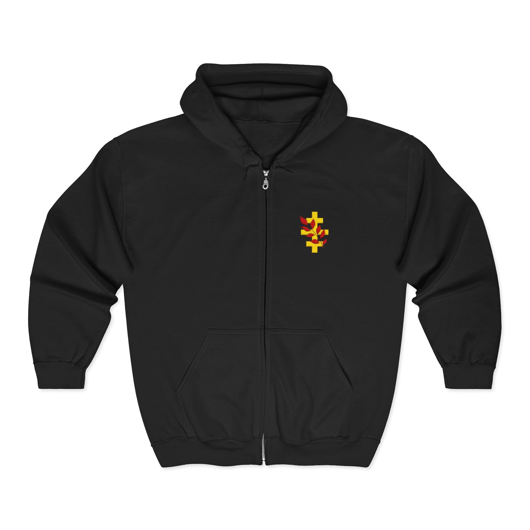 Red Branch of Eri Hoodie - Zip Up Jacket Front & Back Embroidery - Bricks Masons