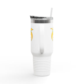 Daughters of Sphinx Ringneck Tumbler - White Stainless Steel & Insulated 40oz - Bricks Masons