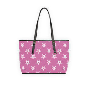 OES Handbag - Pink PU Leather With White Stars - Bricks Masons