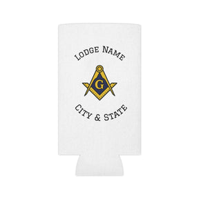 Master Mason Blue Lodge Can Cooler - Square & Compass with G Personalize Your Lodge - Bricks Masons