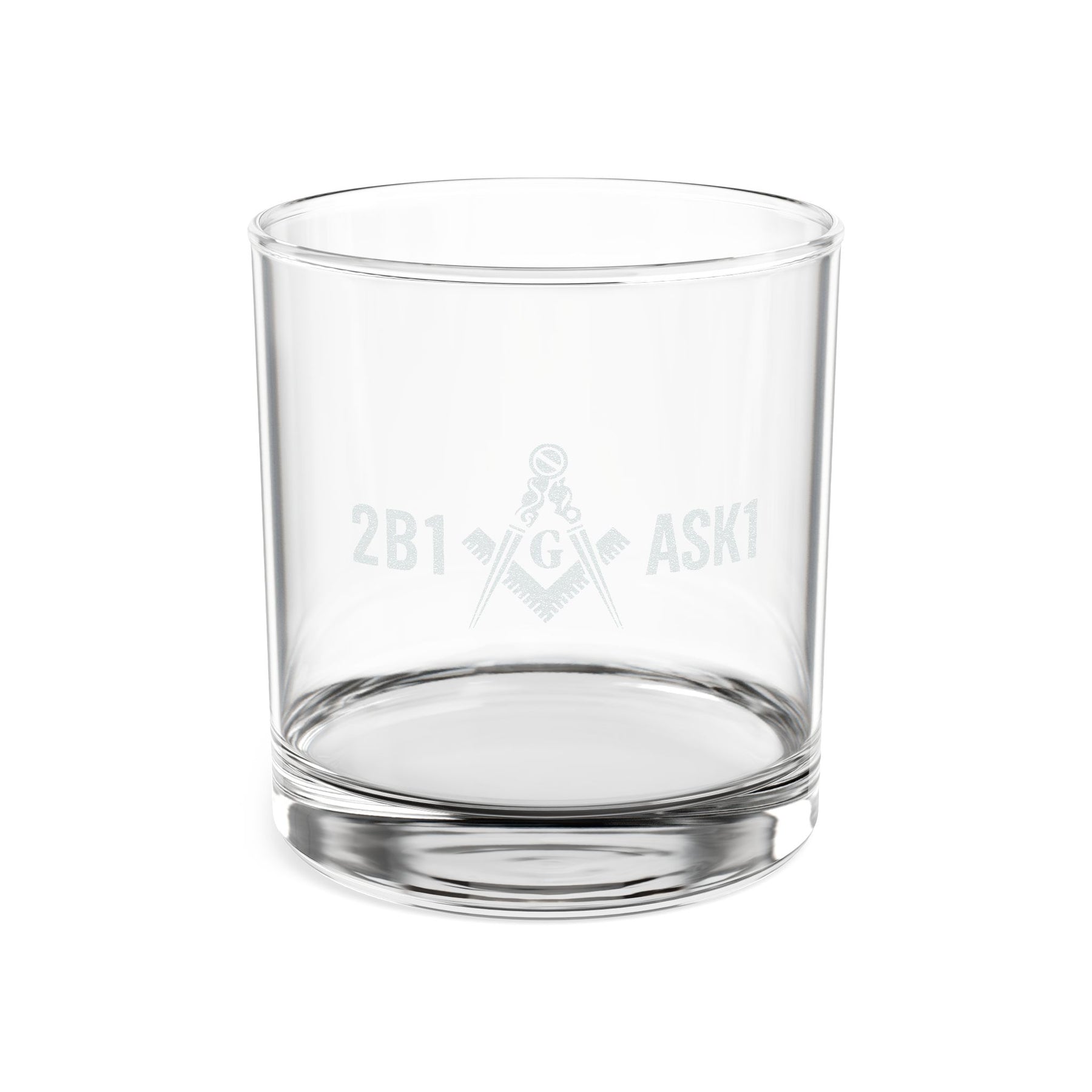 Master Mason Blue Lodge Whiskey Glass - 2B1ASK1 Square & Compasses G