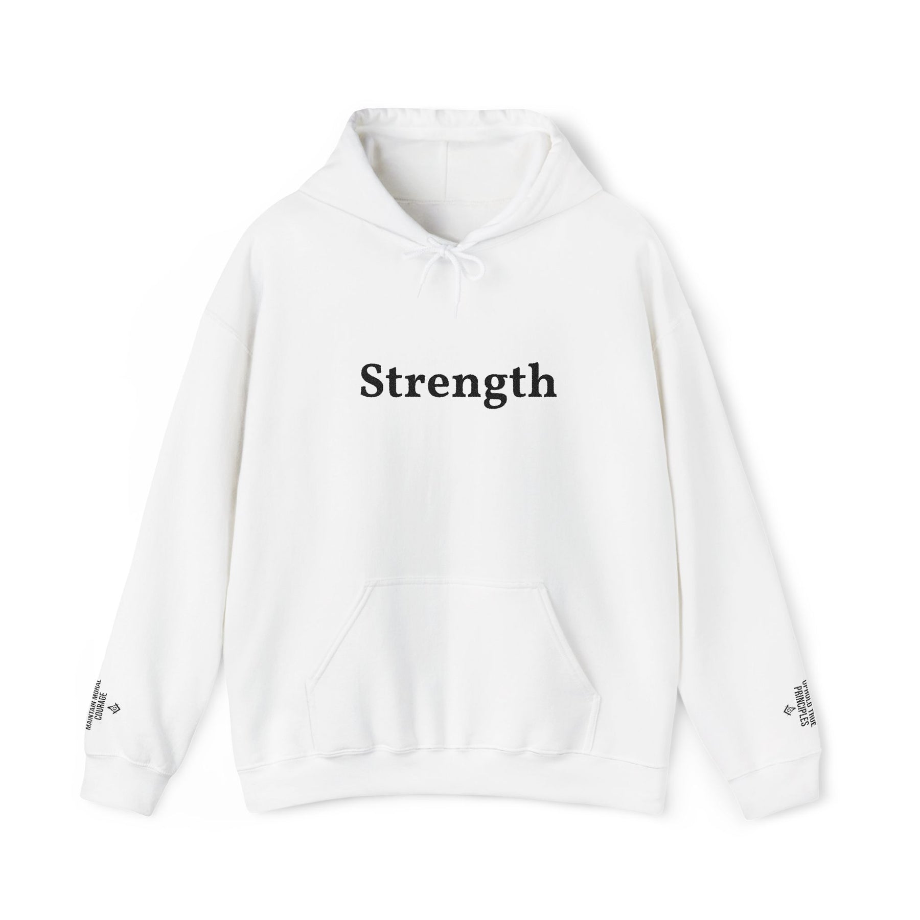 Master Mason Blue Lodge Hoodie - Strength Front & Sleeves Embroidery - Bricks Masons
