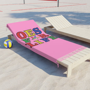 OES Towel - OES For Life Pink Polyester Beach Cloth - Bricks Masons